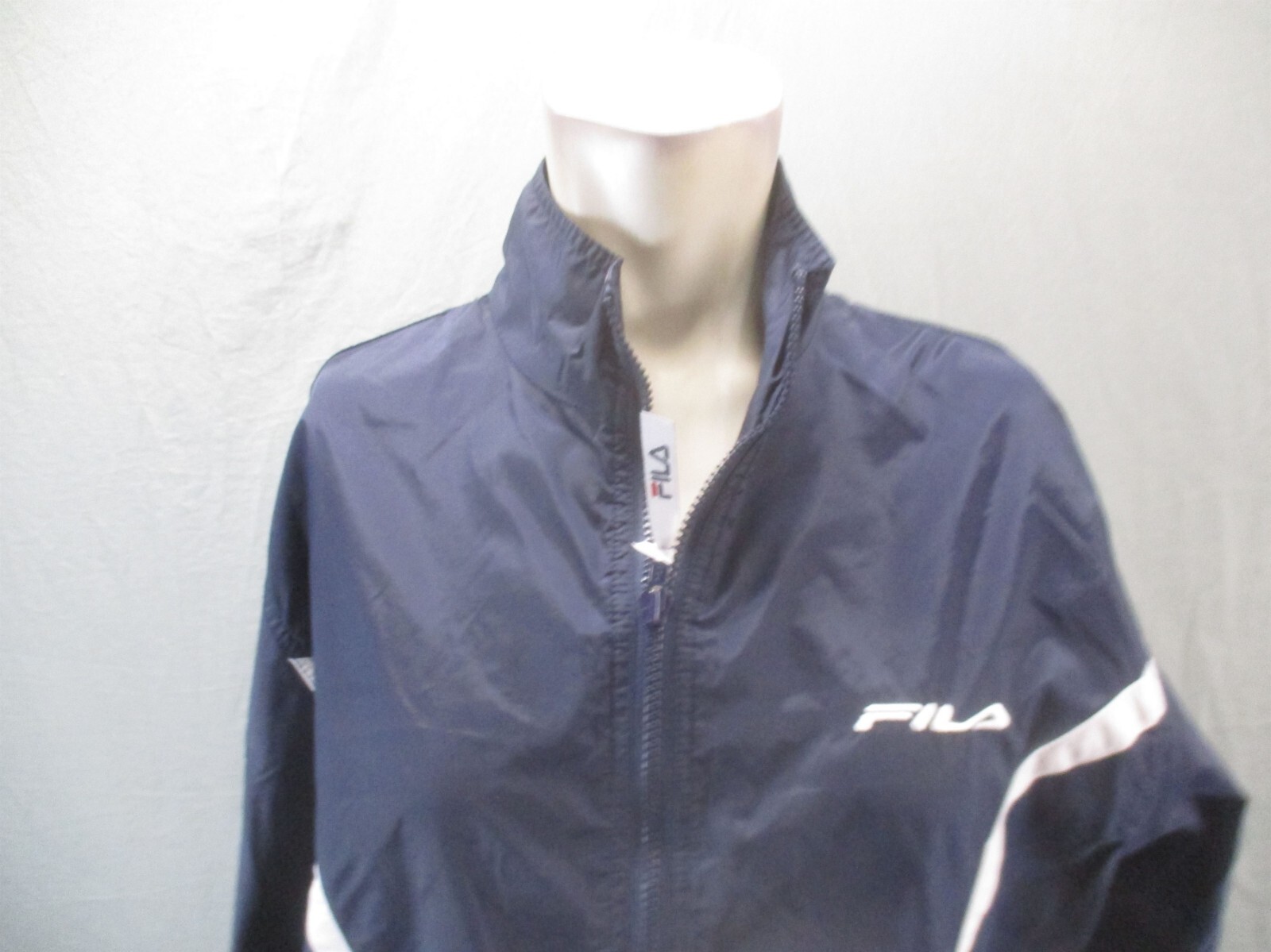 Giacca da corsa FILA taglia L donna 100% nylon full zip supporto colletto tasca 437