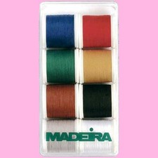 BOX SET 8 FILI FILATI MADEIRA AEROFIL DA PER JEANS PELLE MACCHINA CUCITO CUCIRE