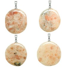 Pendentif Vintage En Pierre De Soleil - Bijou Ancien Occasion - Origine France