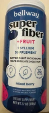 Bellway Super Fiber+Fruit Psyllium Supplement-Mixed Berry - 7.7 oz - 12/2026