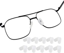 Nose Pad Covers SlipOn Eyewear Soft Silicon Large Clear 18mm, Ten 10 Pairs