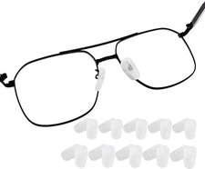 Nose Pad Covers SlipOn Eyewear Soft Silicon Large Clear 18mm, Ten (10) Pairs