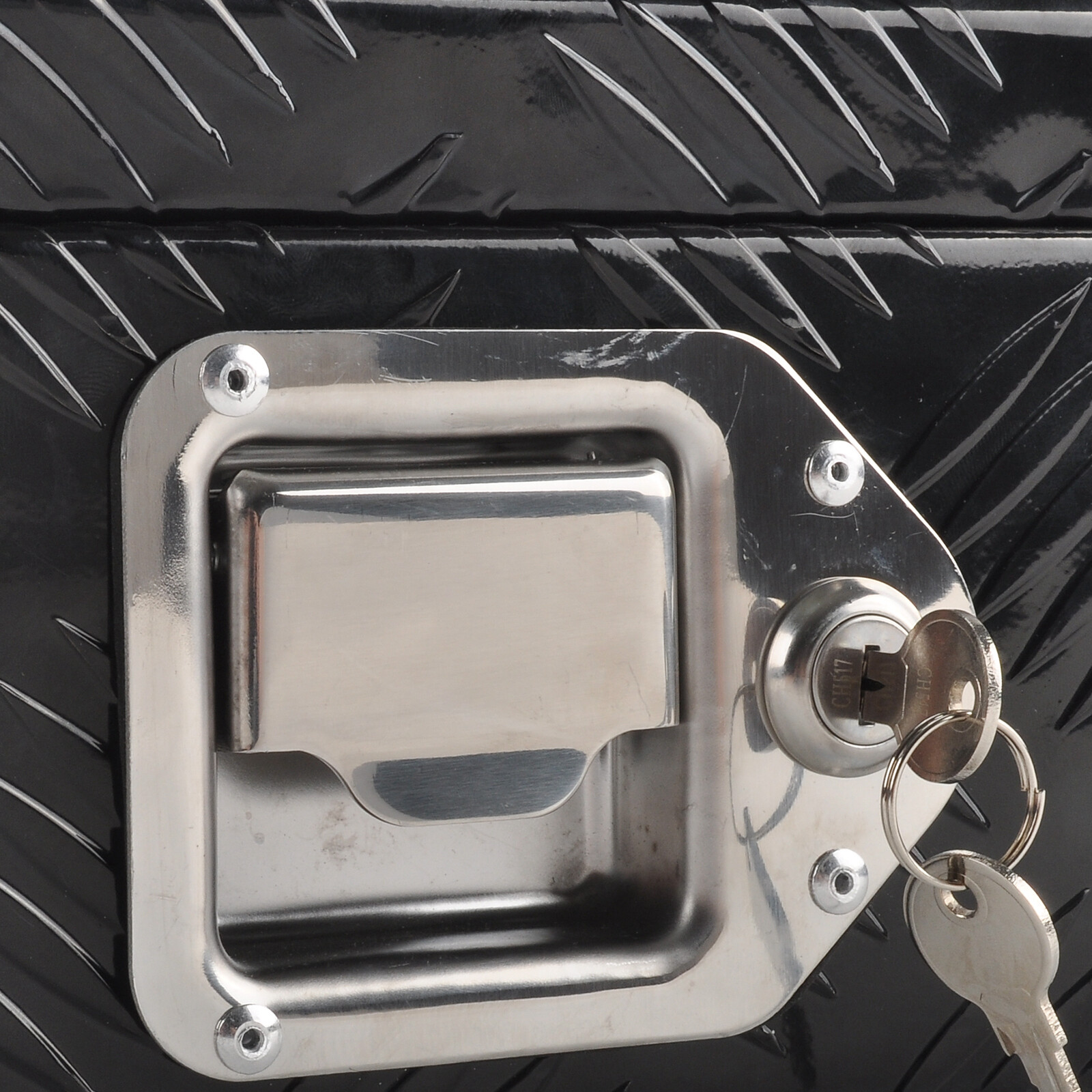 35"X13"X6.4" Aluminum Truck Bed Tool Box Trailer Storage Toolbox w/Lock Black