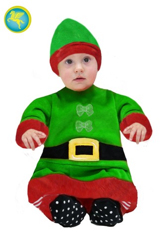 COSTUME ELFETTA DI NATALE NEONATA VESTITO AIUTANTE DI BABBO NATALE BABY  PEGASUS | eBay