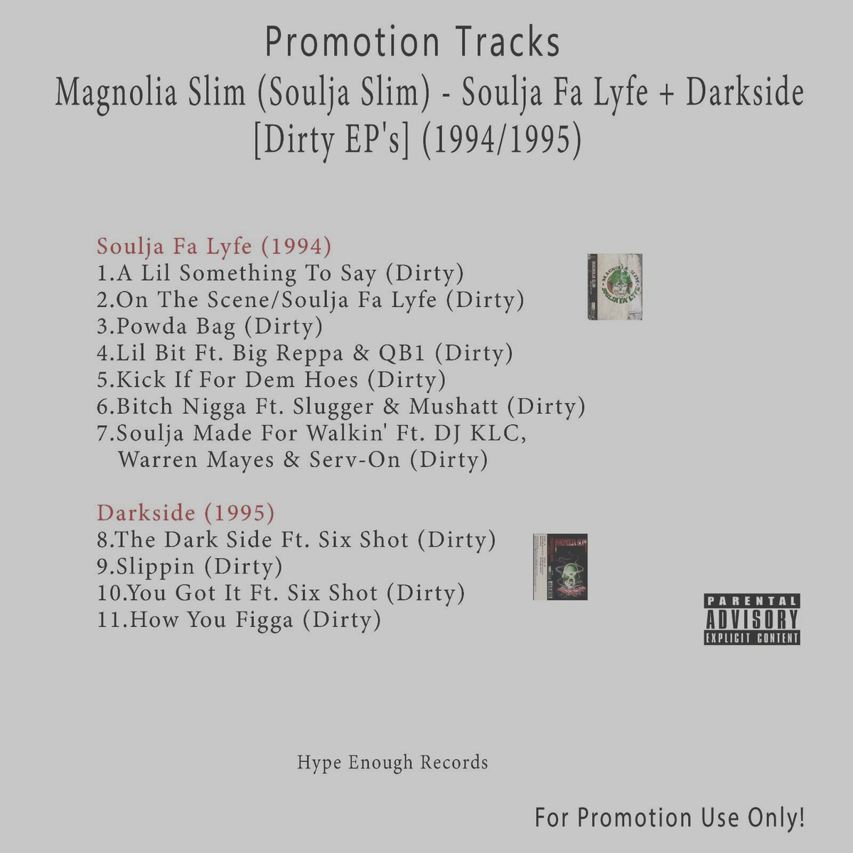 5 CD Lot Rap/Hip-Hop.. White CD. Soulja Slim [Dirty Mixtape, EP