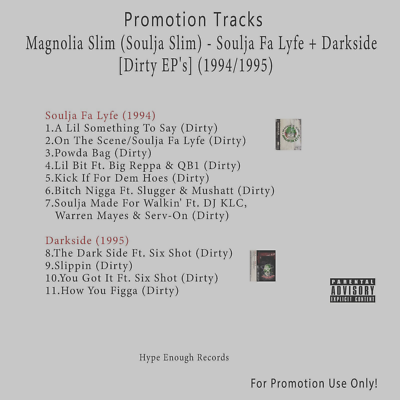 5 CD Lot Rap/Hip-Hop.. White CD. Soulja Slim [Dirty Mixtape, EP