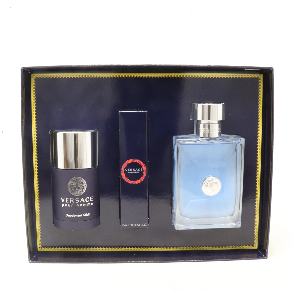 Versace Pour Homme Eau De Toilette 3 Pcs Set New With Box