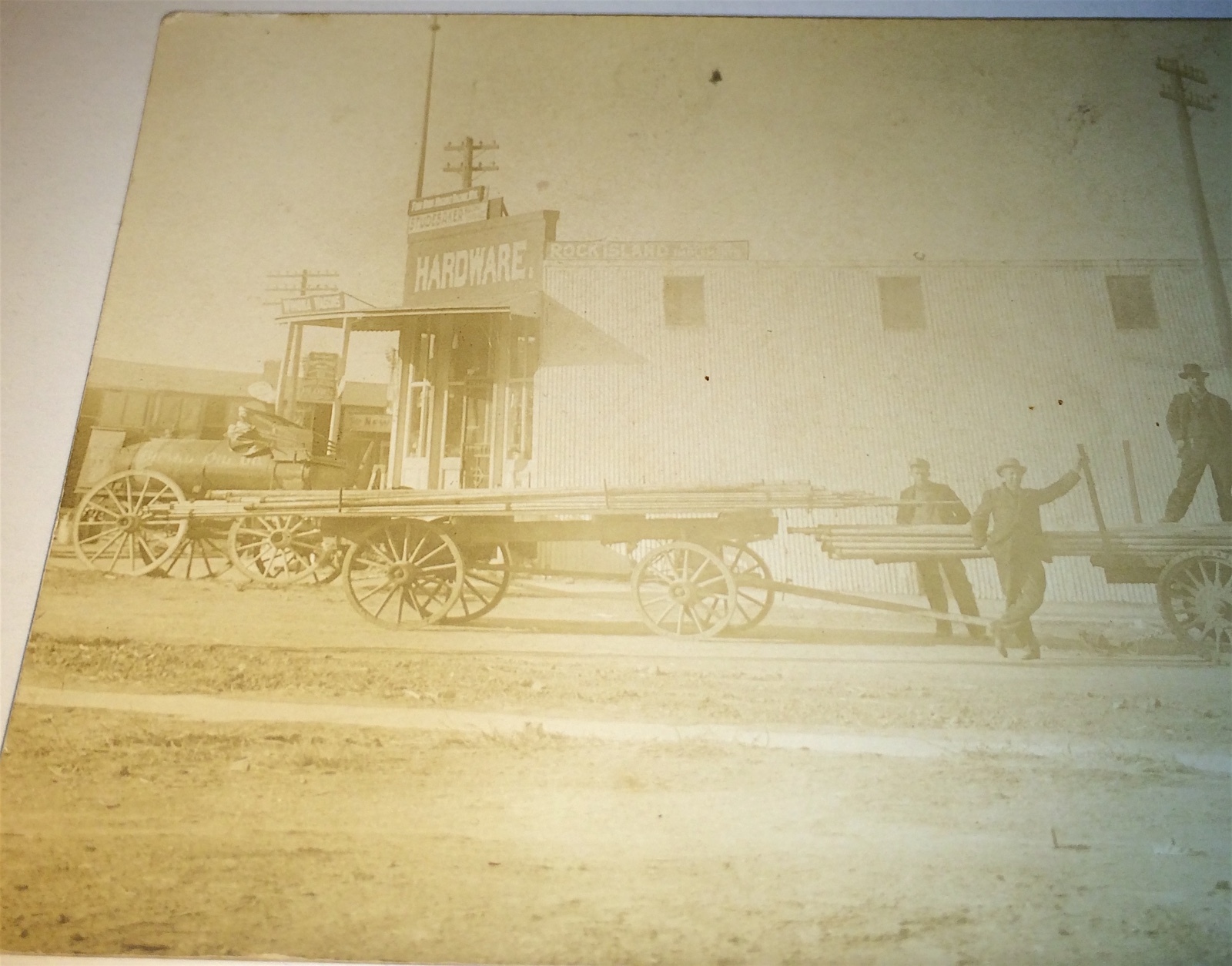 Antique American Rock Island Occupational Hardware Store Photo Postcard