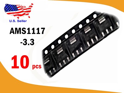 AMS1117-3.3 (10 pcs) LM1117-3.3 1A  SOT-223 M153 Voltage Regulator - US Seller