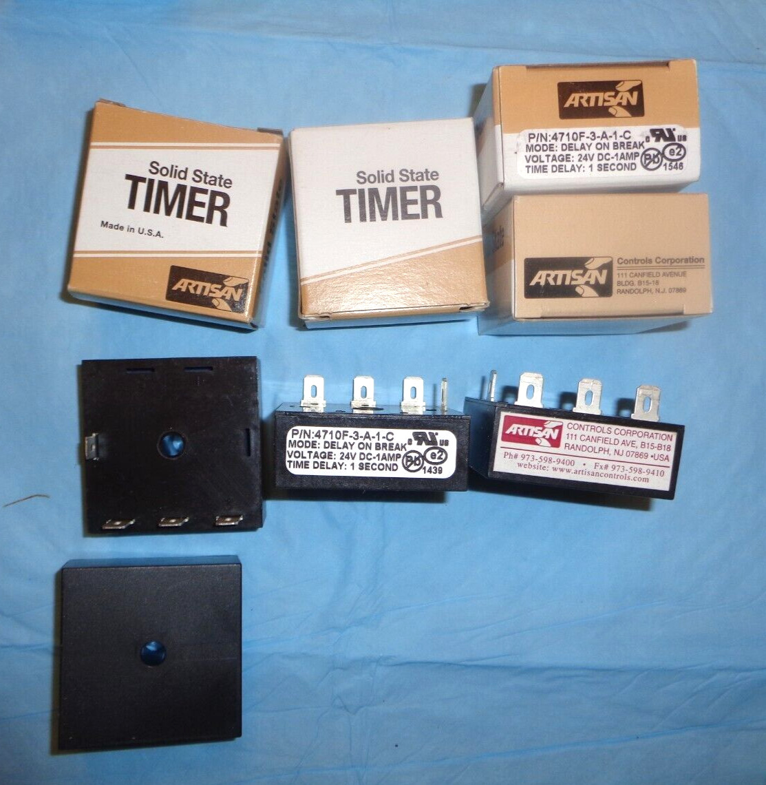 3 New In Box Artisan Solid State Timer 4710F-3-A-1-C 24VDC 1A, 1 second delay