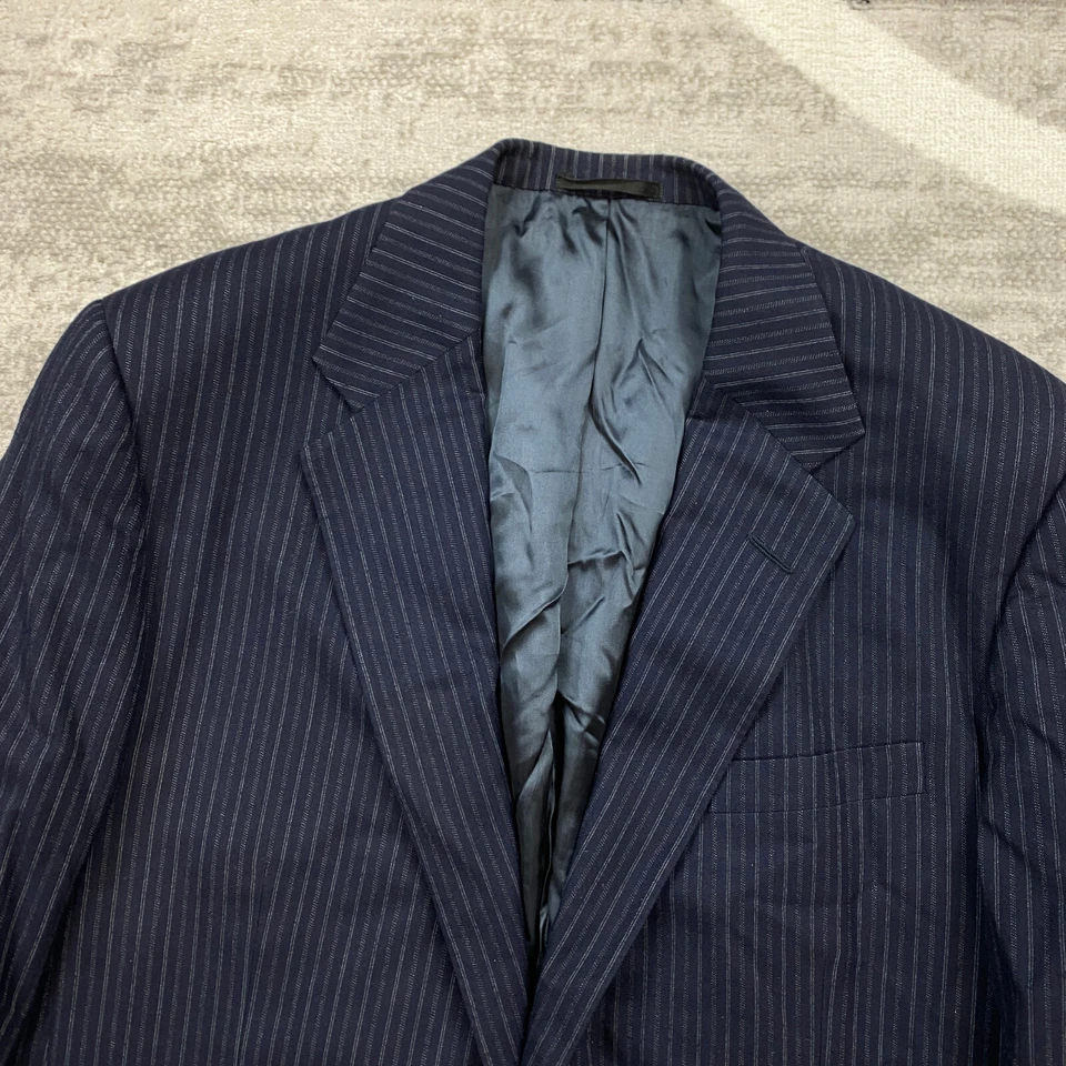 Blazer Abrigo Chaqueta Polo Ralph Lauren Etiqueta Púrpura 44 Largo Azul Inglaterra Lana Hombres Foto 3 de 4