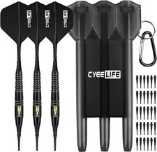 Cyeelife Darts Plastic Tip - Professional Soft Tip Darts Set 18 Grams with Carry