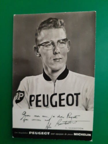 CYCLISME carte cycliste ALAN RAMSBOTTOM équipe PEUGEOT BP MICHELIN 1965 ...