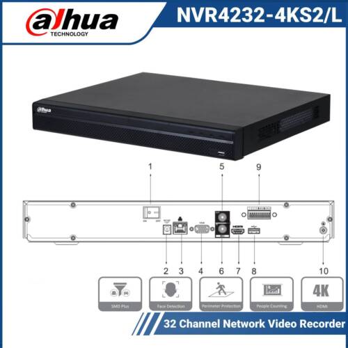 Dahua NVR4232-4KS2/L 32CH 1U 2SATA 4K AI NVR Netzwerk Video Recorder Kein POE - Bild 1 von 6