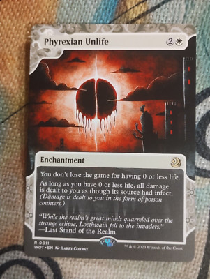 Phyrexian Unlife BORDERLESS - Wilds of Eldraine ET - NM Magic: The Gathering MTG
