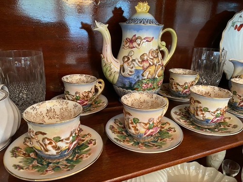 Stunning Vintage SGK Demitasse Bone China Set Made in Occupied Japan