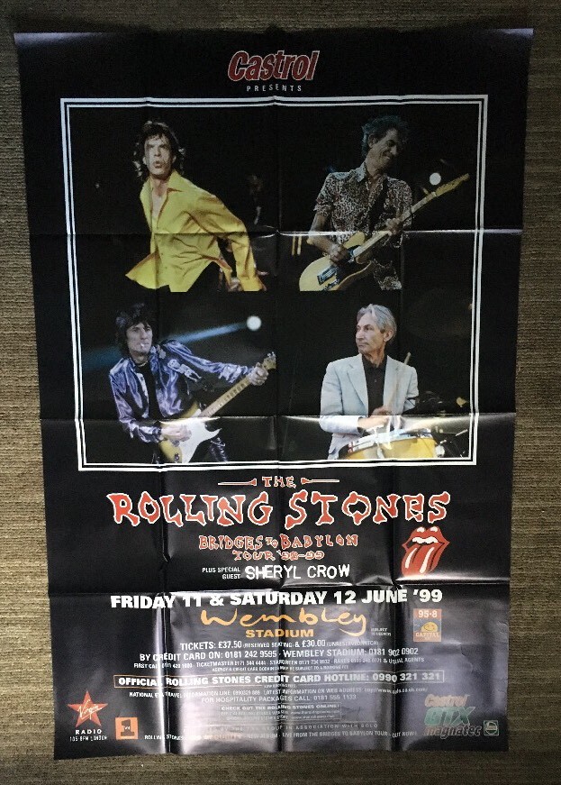 Rolling Stones Bridges to Babylon ポスター The Rolling Stones Bridges To Babylon Tour '99 Vintage Poster Pin
