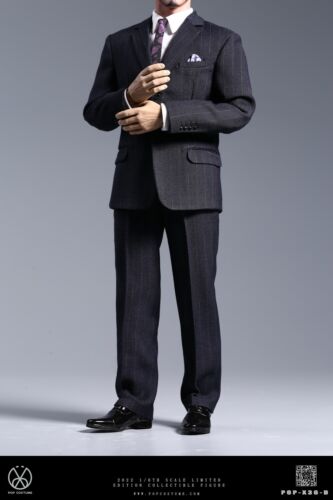 POP-X36-D: POP COSTUME 1/6 Men's suit (stand sold separately) - Nay Blue Stripe - Picture 1 of 5