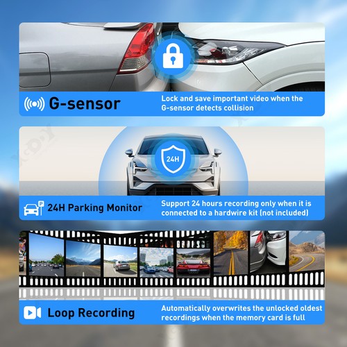 11.3" Touch Screen Wireless Carplay Portable Car Stereo Android Auto HD DVR IPS - Picture 9 of 14
