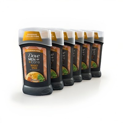 6 Dove Men + Care Whiskey Smash  72H Deodorant ~ Aluminum Free 3 Oz