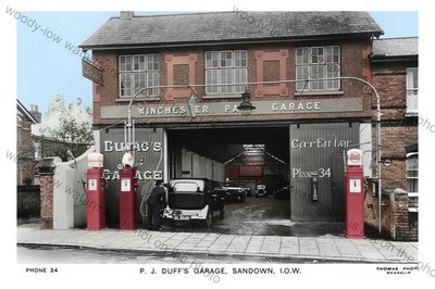 IWC1567 - Isle of Wight - Outside PJ Duff's Garage in Sandown c1930s - photo 6x4