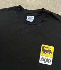 Vintage 90s AGIP Italian Gas Car Racing Promo T-Shirt Size XL Ferrari