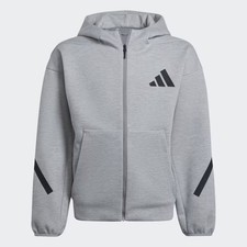 ADIDAS MENS Z.N.E. Full Zip Hooded Track Jacket Grey Size XL
