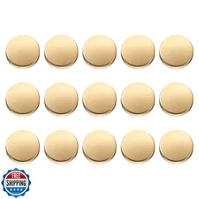 HARFINGTON 15pcs Metal Round Buttons 10mm Zinc Alloy Shank Flat Sewing Craft 