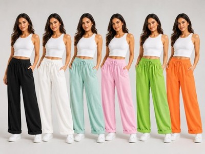 Italienische Damen Jogginghose Uni Kordelzug Hose Freizeit Taschen Jogging