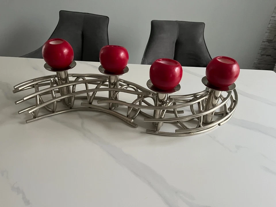 Fink 4-flg. Advens-/ Universal - Kerzenleuchter 86 cm in Silber Kerzenhalter - Bild 4 von 4