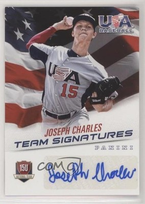 2015 Panini USA Baseball Blue Ink Signatures 6/299 Joseph Charles #7 Auto 0c2
