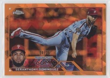 2023 Topps Chrome Update Sapphire Edition Orange 4/25 Seranthony Dominguez n0c