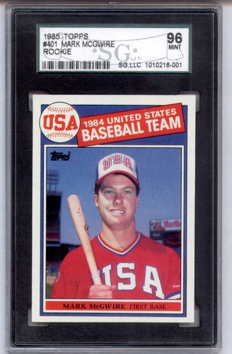 1985 Topps Mark McGwire #401 USA Baseball Rookie RC SGC 96 MINT 9
