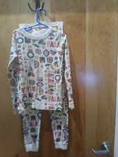 GIRLS SIZE 8 HANNA ANDERSSON PAJAMA SET CHRISTMAS THEMED 100 COTTON