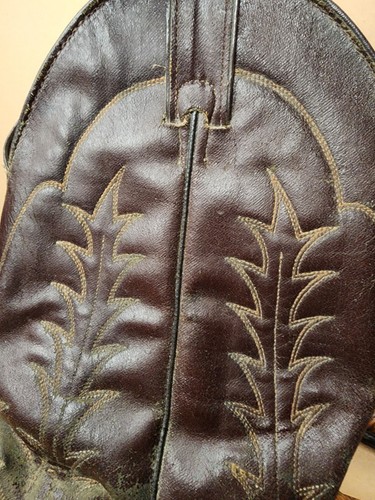 Cat's Paw Size 12 Men Caramel Brown Leather Western Boots - Picture 12 of 23