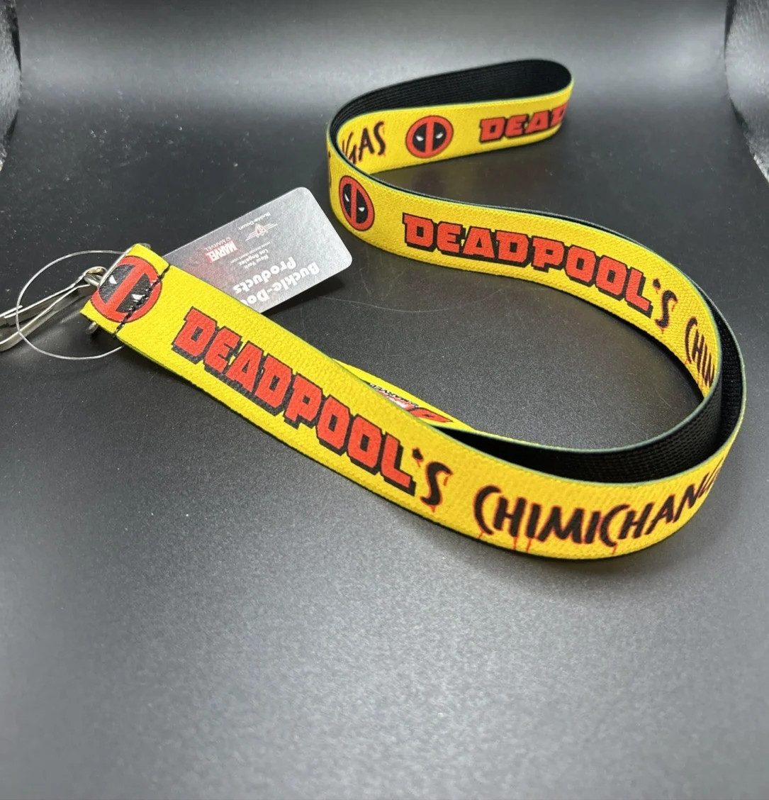 Marvel Deadpool's Chimichangas LANYARD Black & Yellow Stretch  BuckleDown DP066