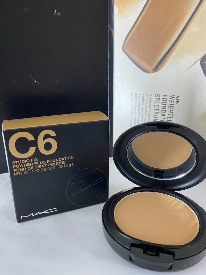 MAC Studio Fix Powder Plus Foundation, Full Size, 15g, Original Formula, C6, New - Image 2 of 4