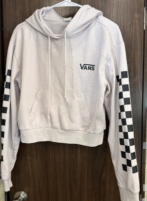 Vans Off The Wall Cropped Hoodie Grunge Skater Light Violet **SEE Pics For Flaws