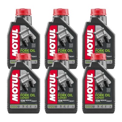 6x Motul Fork Oil Expert Medium Heavy Fork Oil 15W 1L