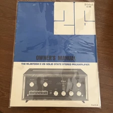 McIntosh C 26 Solid State Stereo Preamplifier Owner’s Manual 