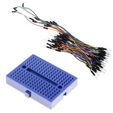 Blue 170-Point Solderless Breadboard + 65pcs Jumper Wires