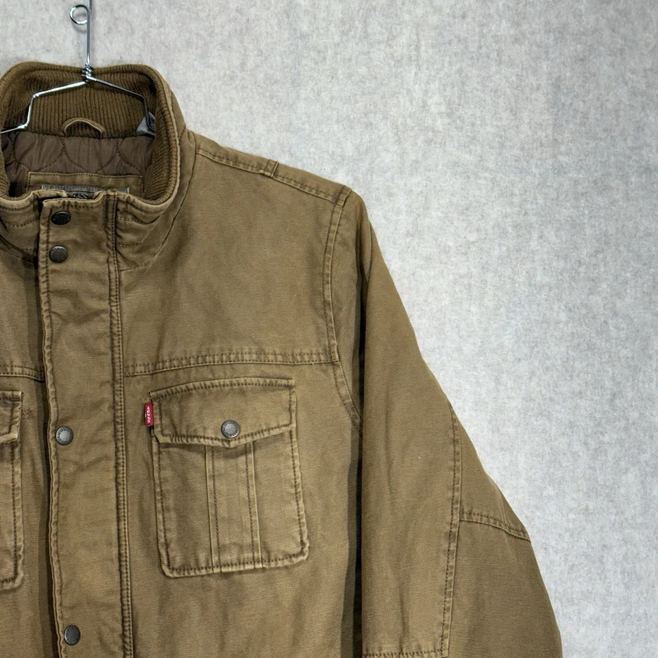 Chaqueta forrada de abrigo Levi’s Chore para hombre talla grande chaqueta de campo militar marrón/bronceado Foto 4 de 4