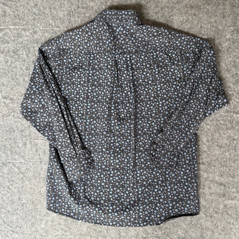 Bugatchi Uomo Shirt Mens XL Classic Fit Black Floral Button Down Long Sleeve - Image 2 of 4