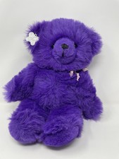 Russ Berrie Purple Teddy So Brite Bear Plush Item 1778 Tags Bow Vintage 15  