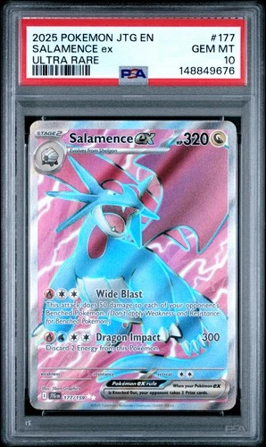 148849676 Salamence ex 2025 Pokemon Journey Together #177/159 PSA 10
