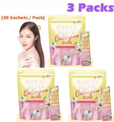 3X RAYJU Collagen Blink Dietary Supplement Rayya Nourish Skin 30 Sachets