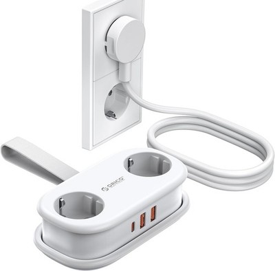 ORICO Steckdosenleiste mit USB C PD 20W, 2 Fächern Reise-Mehrfachsteckdose