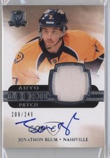 2011-12 Upper Deck The Cup Rookie 209/249 Jonathon Blum #130 Patch Auto 2a8