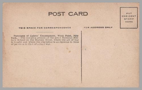 Postal Panorama Cadet's Encampment West Point Military Academy NY DB c1910 UNP - Imagen 2 de 2