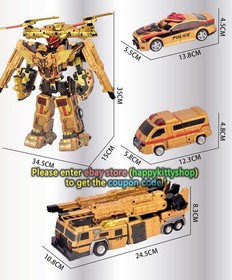 Tobot V Galaxy Detectives 14" Golden Justice Giant V Figure 4IN1 Robot} Combiner
